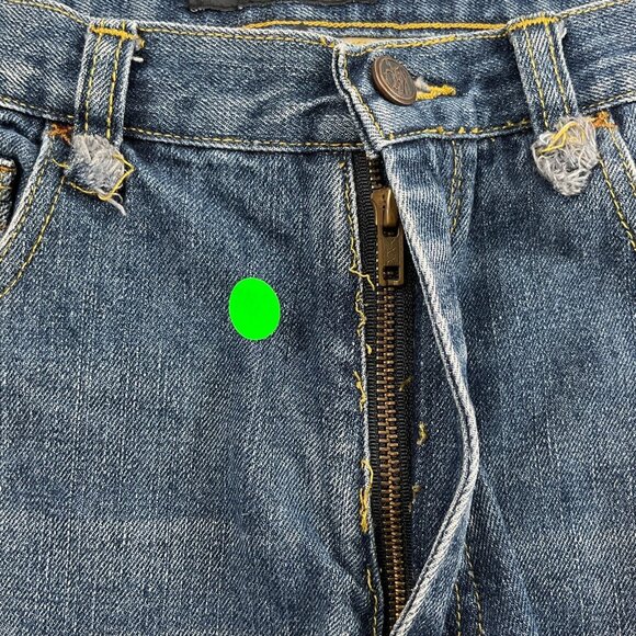 Sean John Jeans Men‎ 34Wx33L Blue Relaxed Straight High Rise Distressed Denim - Picture 7 of 15